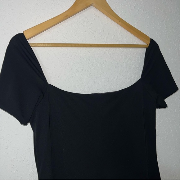 Laundry by Shelli Segal Vintage Square Neckline Black Full Length Evening Dress - Picture 13 of 16